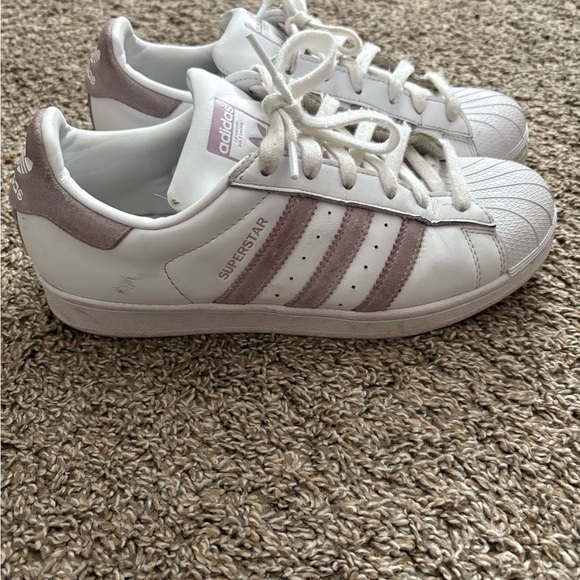 adidas Shoes - Adidas Superstar White and Light Purple Shoes